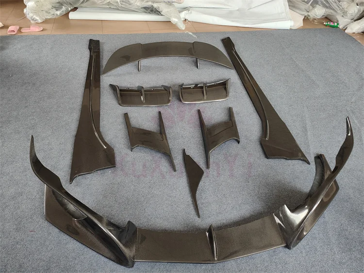 لسيارات BMW I8 TC Style 2014-2018 ألياف الكربون الجبهة قضيب حافة الجانب المئزر الخلفي الناشر هود الكسوة الخلفية سبويلر طقم الجسم