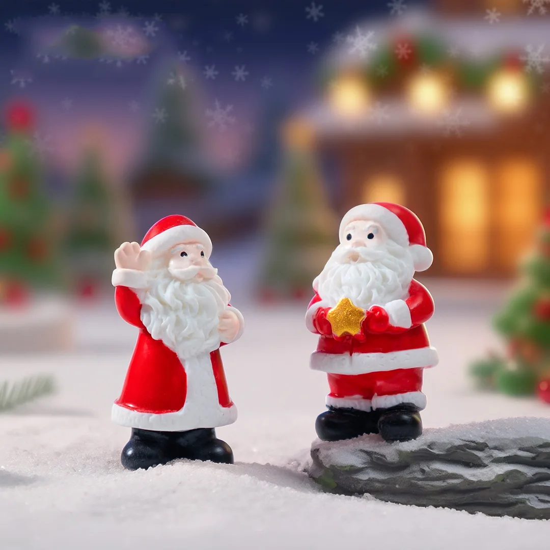 عيد الميلاد المنمنمات الراتنج الأيائل الصغيرة سانتا كلوز غرفة الحلي نموذج المناظر الطبيعية للعام الجديد عيد ميلاد سعيد صندوق المنزل الديكور #4