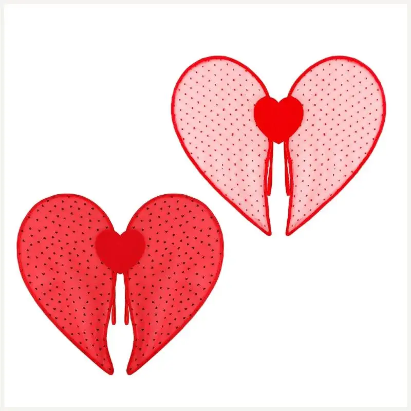 

Heart Shaped Organza Wing For Valentine Theme Party Quick Wear Design Safe