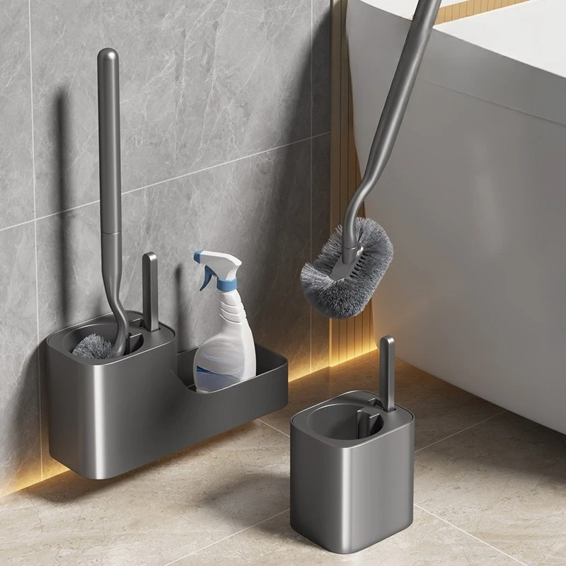Wall Mounted Toilet Brush Household Set, No Punching Toilet Brush, Long Handle Cleaning Brush, Crevice Artifact