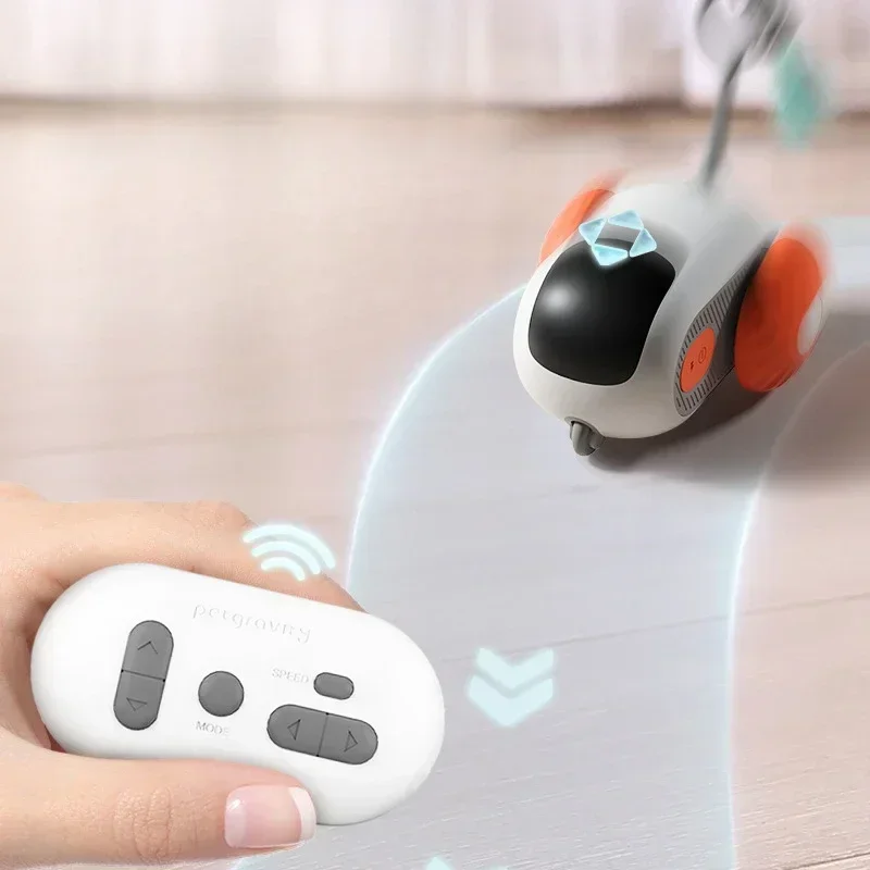 Intelligent Small Sports Car Remote Control Electric Cats Dogs Toy USB Charging Little Mouse Car Cat Teaser Pet Toy Cat Supplies