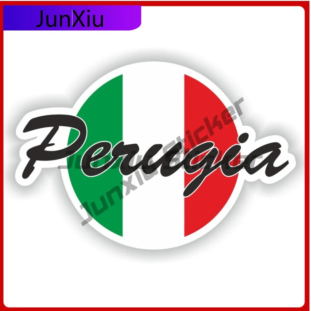 

Perugia Italy City With National Flag Graphic Vinyl Decal Camping Bumper Motorcycle Sticker Waterproof Styles Stickers Funny Pvc