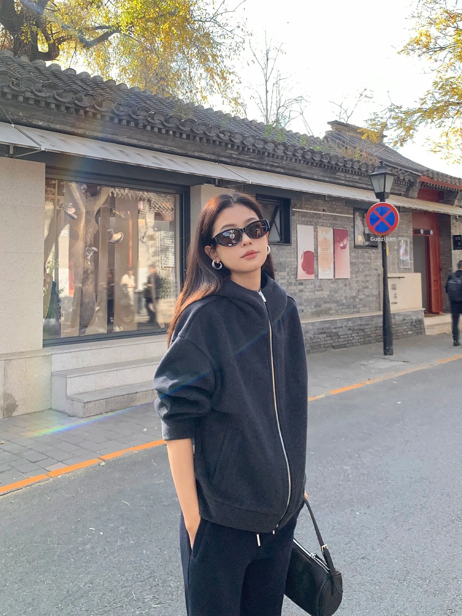 

Женская толстовка-кардиган Pusumede Lazy Aosphere с капюшоном, свободного кроя, на молнии, шерстяная, повседневная, модная