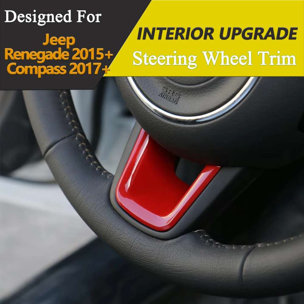 Car Steering Wheel Decoration Cover Trim U-Shaped for Jeep Renegade 2015-2026 Compass 2017-2026 Interior Mouldings Accessories