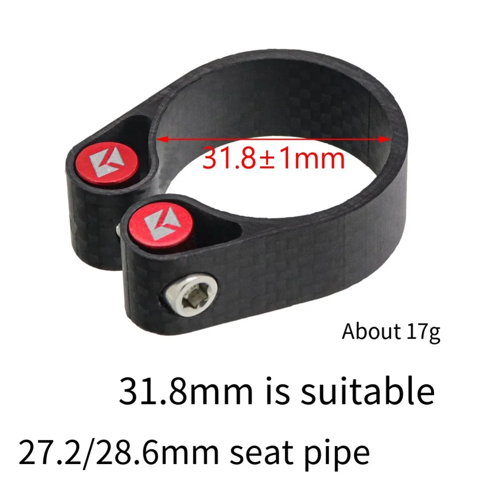 AliExpress TOOPRE 1pc Road Bicycle Seatpost Clamp 30.8/31.6mm Carbon Fiber CNC Wear-resistant Pipe Clamp Locking Buckle Bike Seat Tube Parts