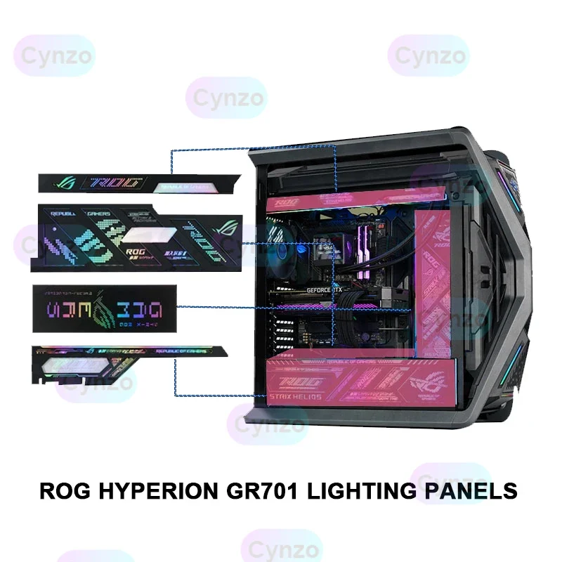 

ROG HYPERION Lighting Panels for Asus GR701 Case,MOD ARGB AURA SYNC Gamers Cabinet Lightboard Kit,Refit Chassis Plate