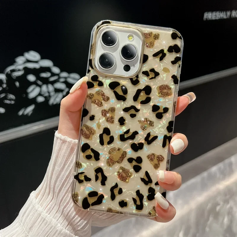 Custodie protettive per telefoni con stampa leopardata adatte per 16 Rainbow 14plus Custodia Apple all-inclusive per iPhone Custodia alla moda Shell Series