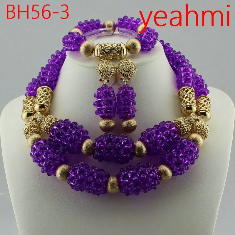 

Nigerian Wedding Beads Necklace African Beads Jewelry Sets Beaded Balls Bracelet Necklace Earrings Set Fashion