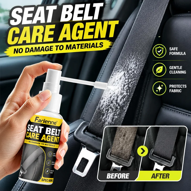 Farienne Car Interior Cleaner Seat Belt Cleaner Spray 60ml Auto Upholstery Stain Remover Deep Cleaning Agent For Car Care