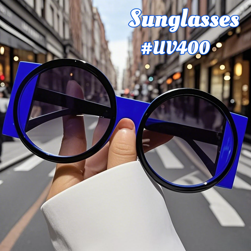 

2025 New Round Sunglasses Personalized Color Collision Fashion Ins Colorful Sunglasses Trend Driving UV Protection Glasses