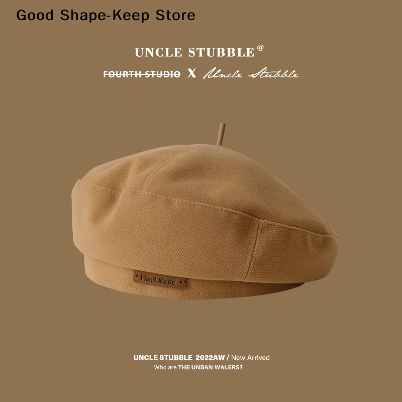 Outdoor Painter Hat Hat British French Hundred Leather Labeled Beret Women Autumn Winter Octagonal beret