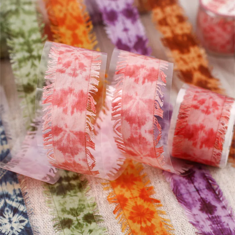 1roll/2m Elegant Smudge Gradient Skirt Fringe Washi Tape, Soft Watercolor Border Tape Stickers for Aesthetic Diary DIY Decor