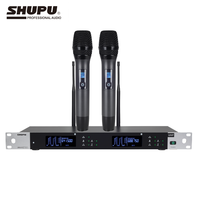 SHUPU High Quality 2-Channel Handheld Mic Frequency Adjustable Wireless Microphone for Stage & Church Factory Direct-SKM-A750