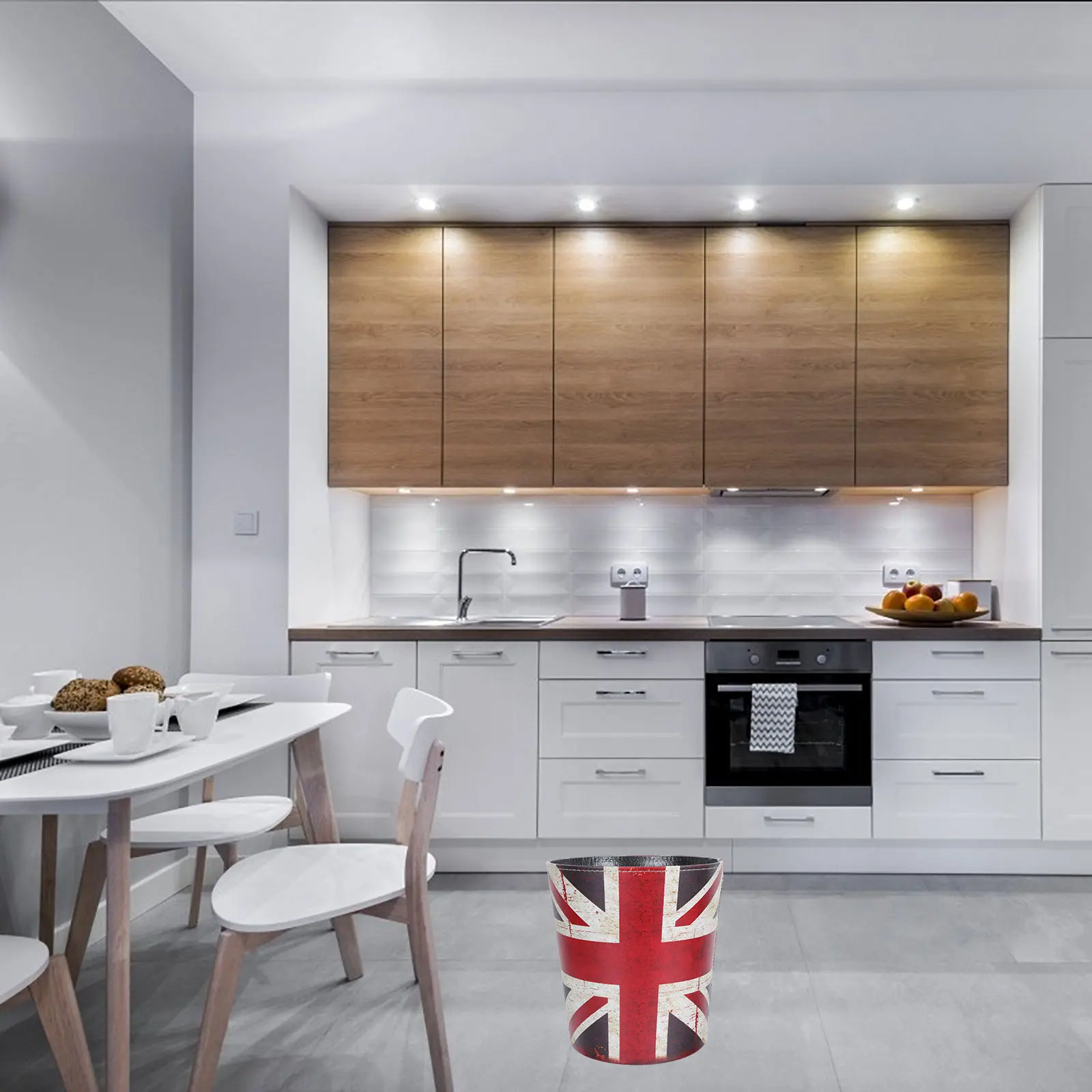 

1Pcs European Style Trash Can Retro Waste Paper Basket Large Capacity Garbage Wastebasket for Kitchen Bathroom Office Bedroom