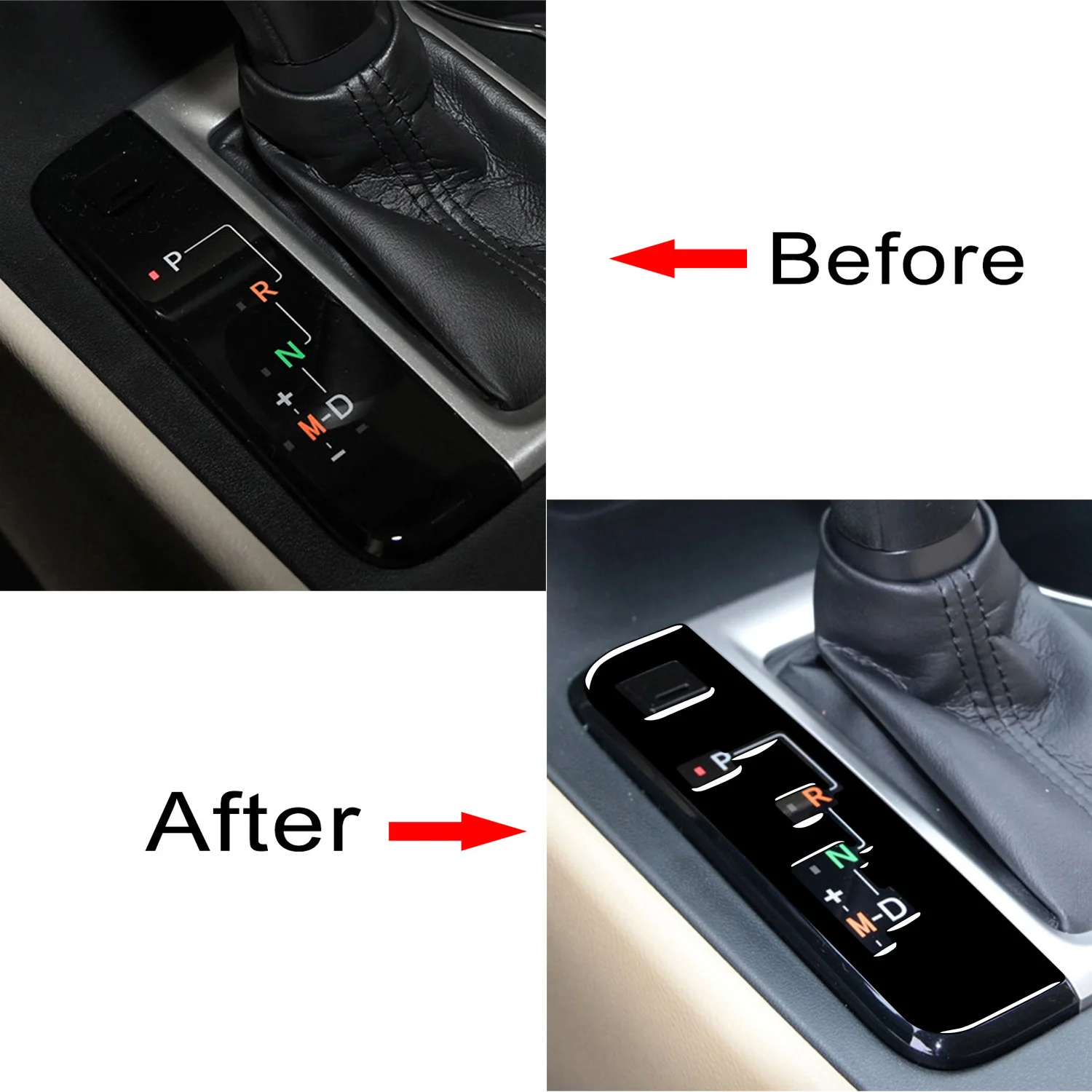 غطاء مؤشر جير داخلي أسود من البلاستيك للسيارة ، ملصق زينة لسيارة تويوتا هايلاندر 2015 ، 2016 ، 2017 ، 2018 ، ملحقات #4