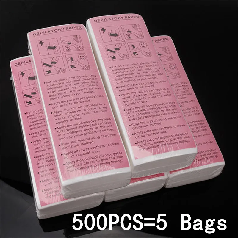 500pcs Nonwoven Hair Removal Wax Strips for Women And Men Body Leg Arm Epilator Wax Paper High Quality Hair Removal Strips