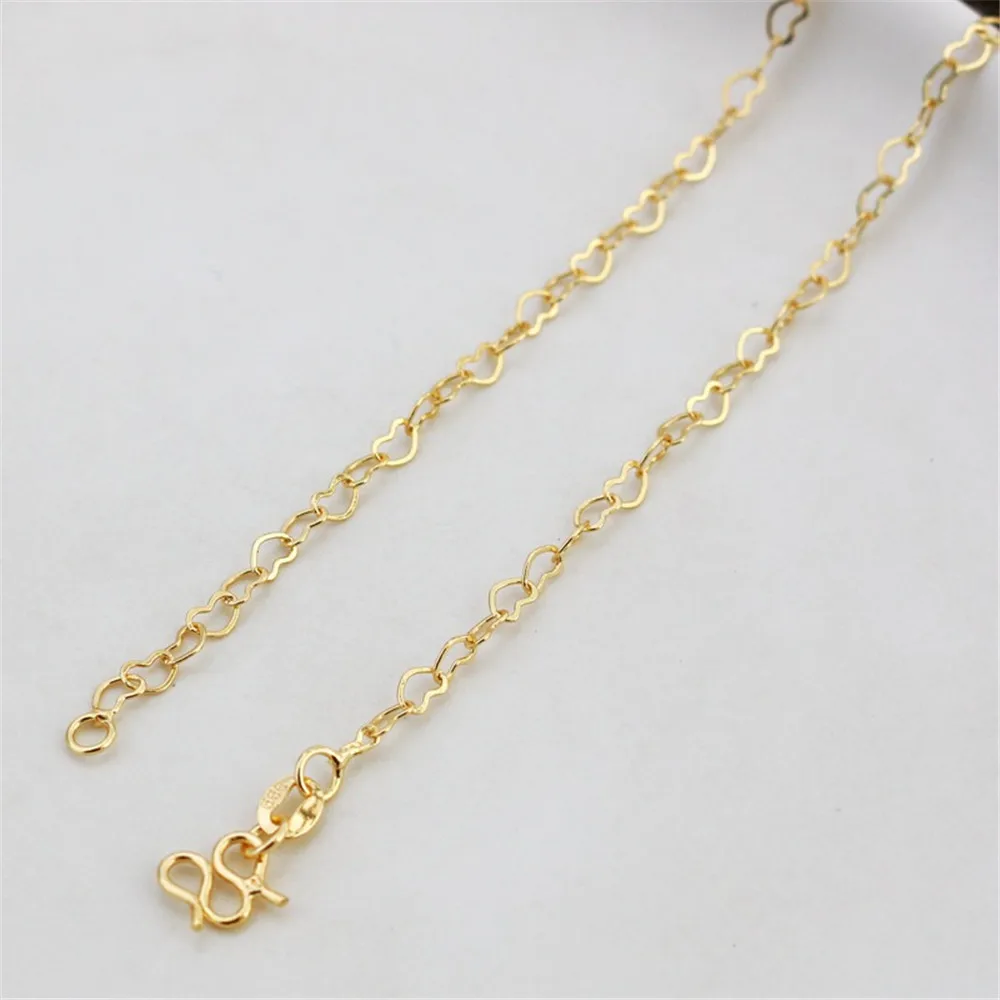 

14K Gold-wrapped Love Chain, 3mm, Gold-Plated Finished Necklace, 45cm, DIY Jewelry