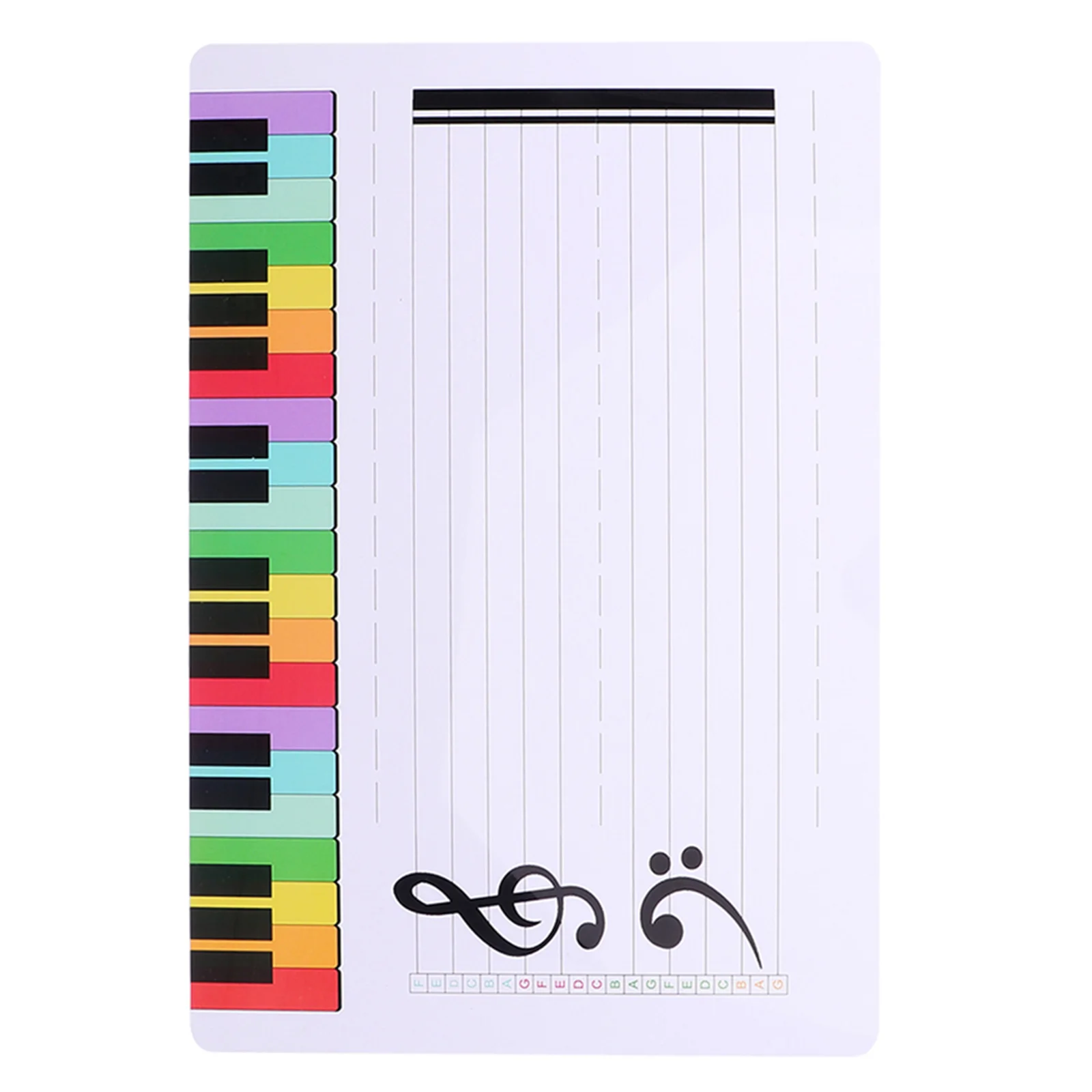 Tablero de plástico borrable para personal de música, tablero portátil inscriptible, tarjeta de ejercicio para enseñanza de música, pizarra blanca de notas borrables