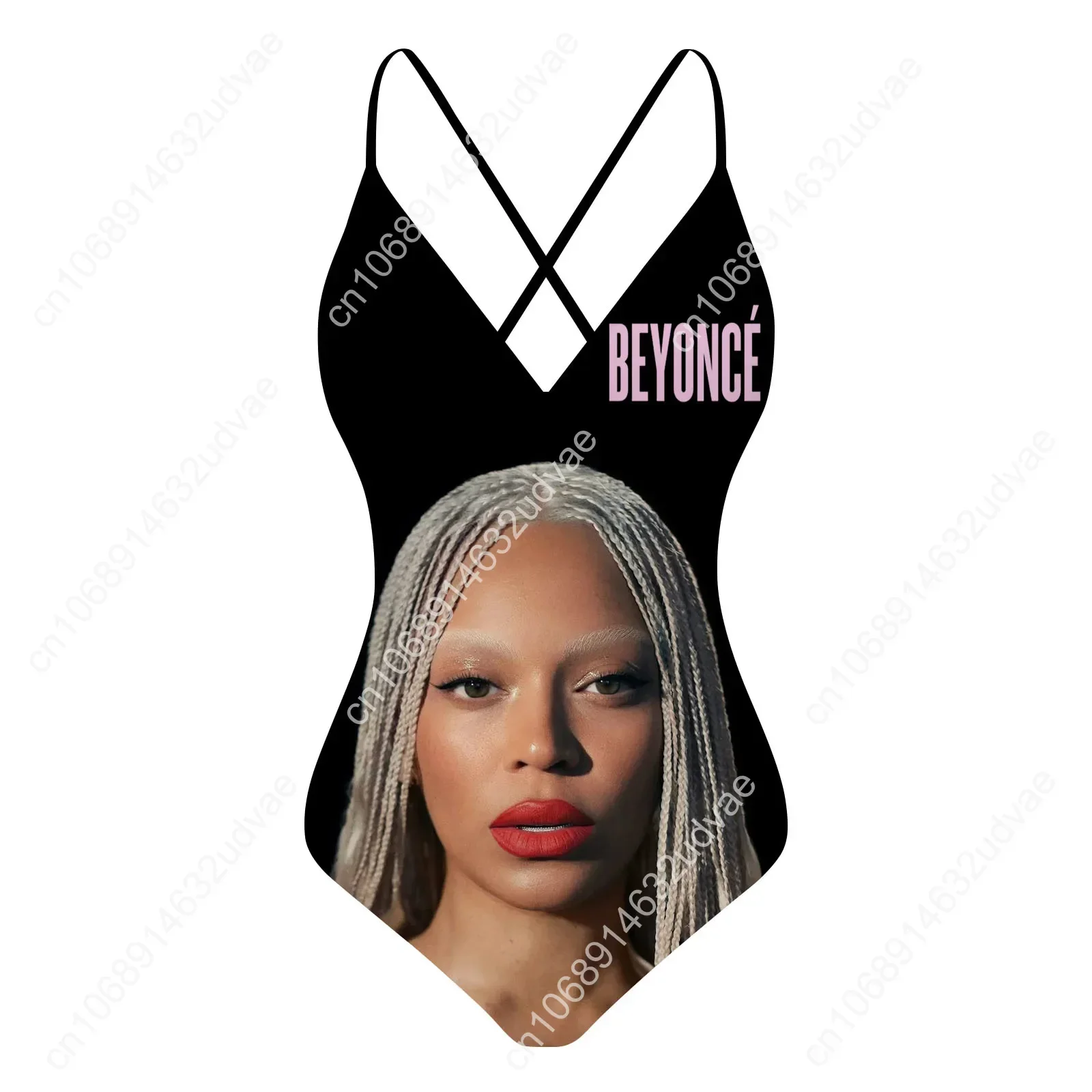 Beyoncé V-neck Halter Back Swimsuit Womens Bathing Suits Personalized Bikini Pool Party Swimwear Custom Made Beachwear