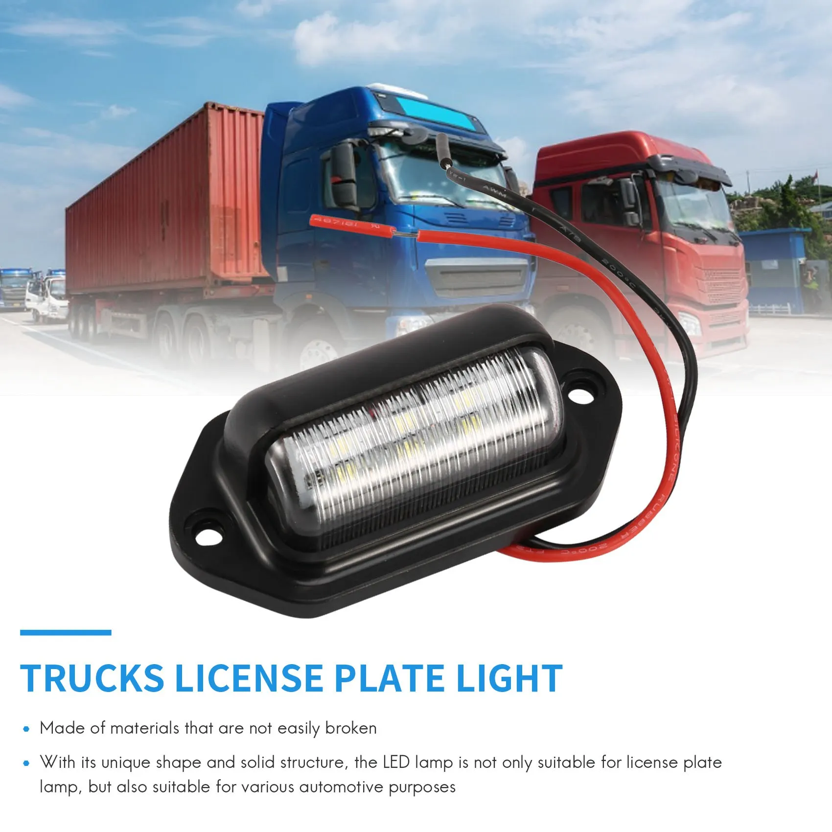 LED License Plate Light Waterproof License Plate Tail Light for Trailers, RV, Trucks, Boats