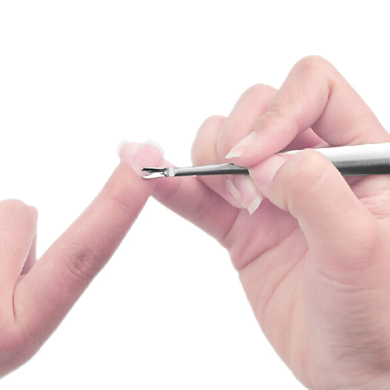 1Pc Cuticle Pusher Professional Stainless Steel Nail Cuticle Remover Callus Dead Skin Fork Nail Manicure Pedicure Tools