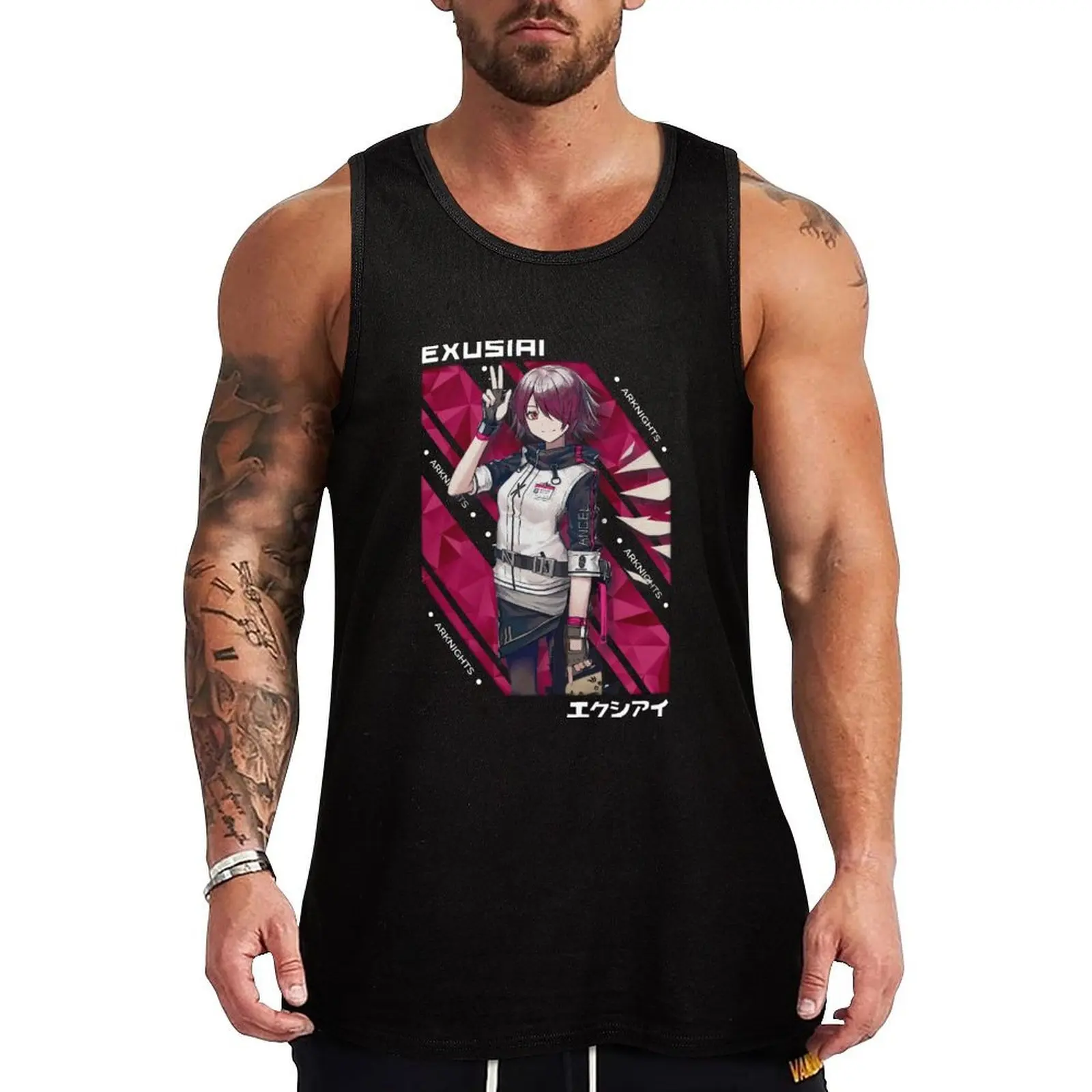 

Exusiai - Arknights V.1 white ver Tank Top Bodybuilding shirt male top Men's gym articles Men's gym