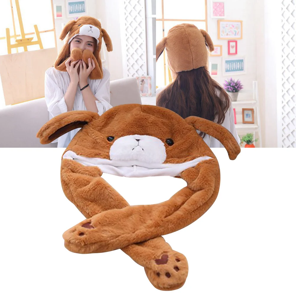 Funny Bear Movable Ears Hat Ear Hat For Kids Adults Up Ear Costume Party Gift Friends Size Fits Most
