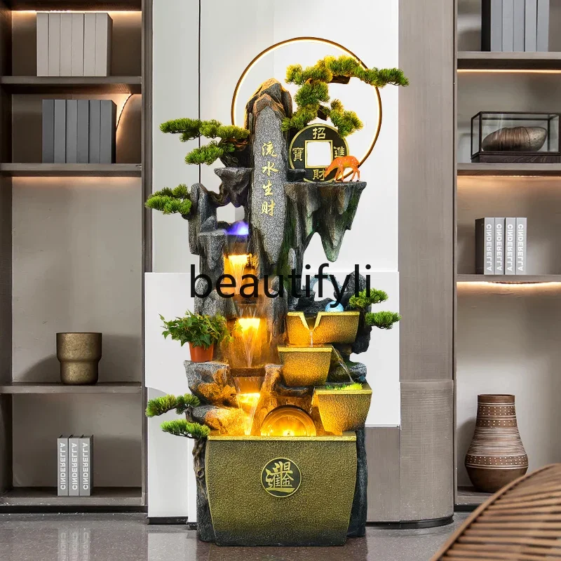 

A48 Flowing water makes money cornucopia rockery floor ornament water feature fountain living room feng shui wheel