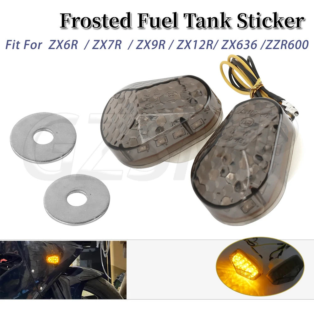 

Motorcycle 2 Wire Led Indicator Blinker Turn Signal Light Lamp Fit for Kawasaki ZX 6R ZX7R ZX9R ZXI2R ZX636 ZZR600