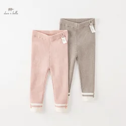 Dave Bella Children's Pants 2023 New Autumn Winter Girls' Casual Fashion Cotton Tight Pants Sport Outdoor DB4238074