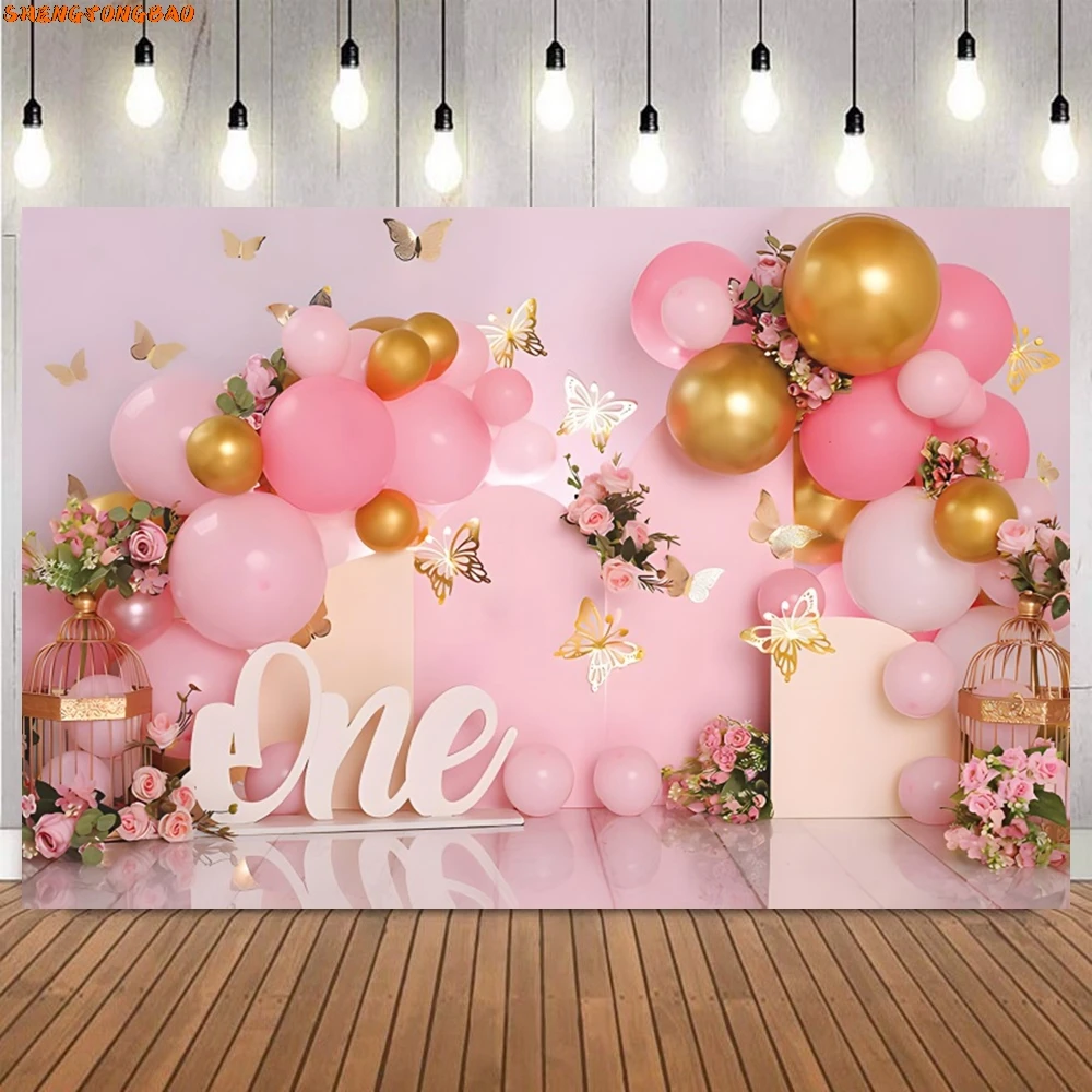 Toile de fond de photographie de bébé nouveau-né 1er anniversaire, ballons, tente, ours, gâteau Smash, décor de fête d'anniversaire pour enfants, accessoires de fond photo