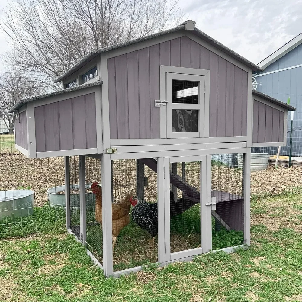 

Chicken Coop Folding 26ft² Portable Chicken House Easy to Set Up by Few Steps Wooden Poultry Cage with Large Nesting Box