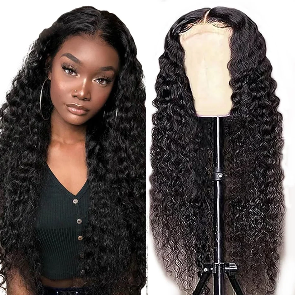 

Deep wave Lace Frontal Wigs Human Hair 4x4 Closure Brazilian Glueless Wigs for Women Choice 30 inch 13x4 Lace Front Curly Wigs