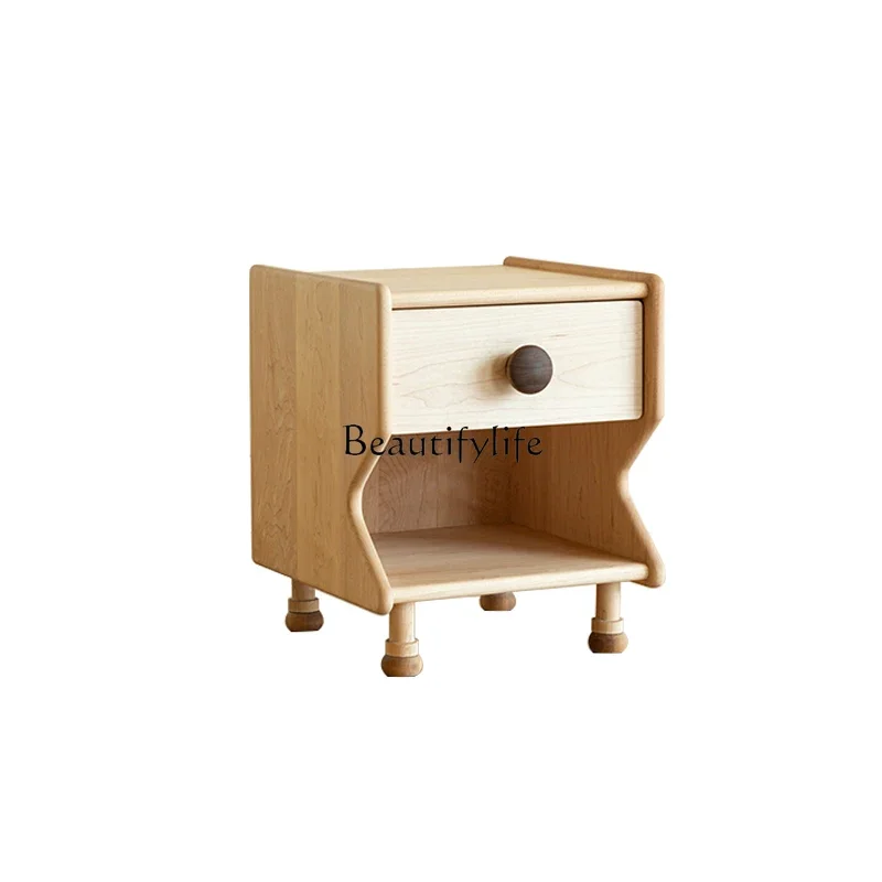 

LD33Bedside Table Solid Wood Boys and Girls Bedroom Mini Small Side Cabinet Creative Storage