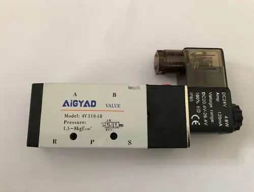 Imagen 2 del producto Válvula Solenoide de aire 4V310-08 Puerto 1/4 ""BSP 5/2 vías 4V310-10 Puerto 3/8"" válvula de control con enchufe tipo luz LED roja