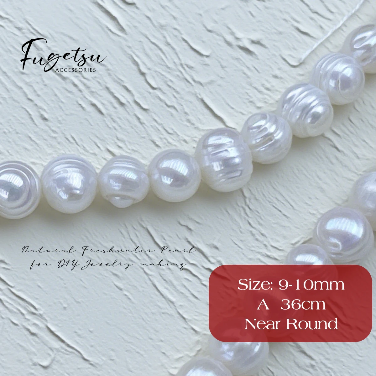 

9-10mm A Natural Freshwater Pearl Near Round Threads Beads Charms for DIY Women Men Necklace Jewelry Making Accessories