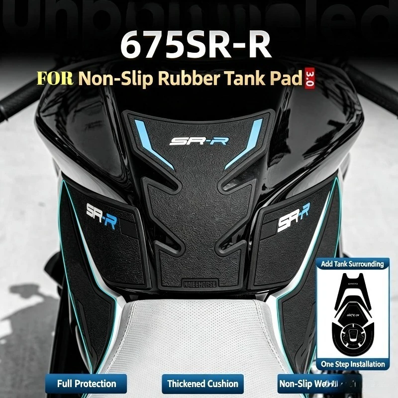 New FOR CFMOTO CF MOTO 675SRR 675SR-R 675SR R Motorcycle Non-slip Side Fuel Tank Stickers Waterproof Pad Rubber Sticker