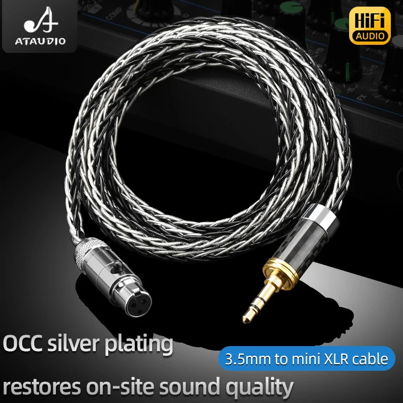 ATAUDIO HiFi Mini XLR to 3.5 mm Balanced Earphone Cable Mini XLR Male to 3.5mm jack for AKG Q701 K240s K271 K702 K141 K171 K712