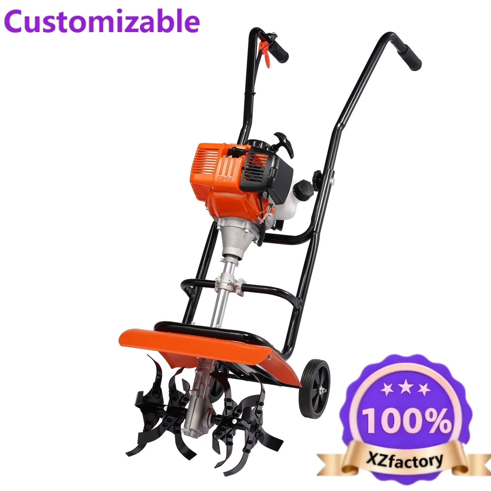 Factory Direct 2026 Garden Cultivator Tiller with 4 Steel Adjustable Front Tines for Lawn Garden and Field