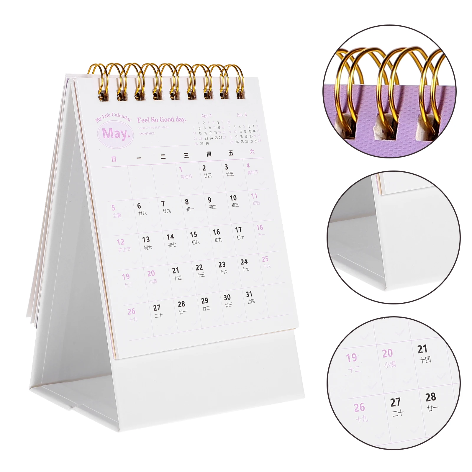 

Thick Paper Desktop Calendar 2024 Coil Binding Smooth Writing Surface Office Standing Monthly Calendar For Scheduling