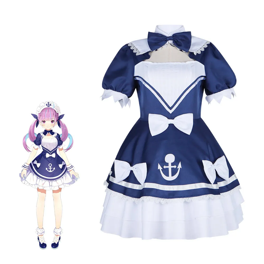 

Virtual YouTuber Akua's Cosplay Costumes: Her Regular School Uniform, Sailor Suit, And Halloween Performance Costume