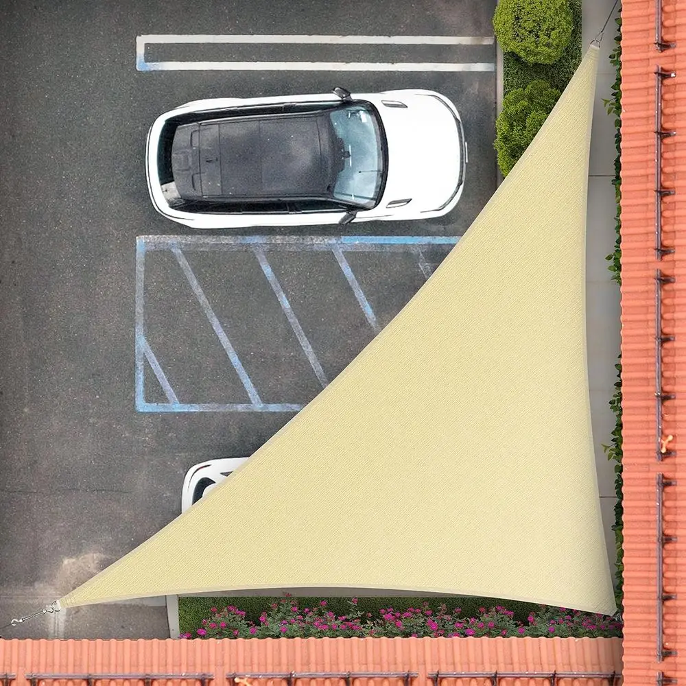 

Тент-парус для улицы 16' x 16' x 22.6' бежевого цвета с 95% защитой от УФ-излучения, сверхпрочный, водопроницаемый и воздухопроницаемый.