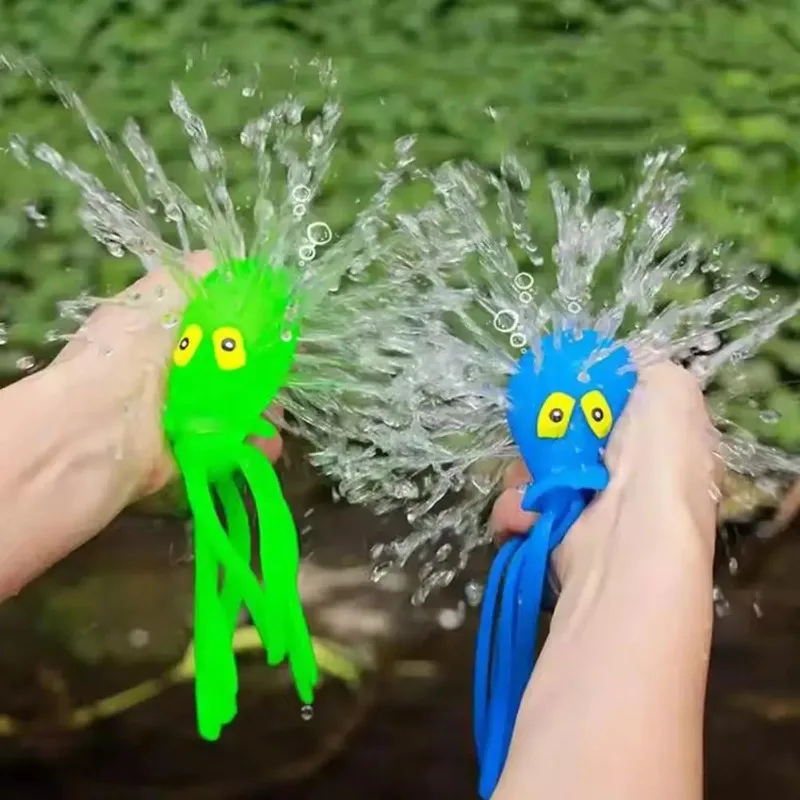Bath Toys Sponge Water Absorbing Octopus Squeezing Stress Relief Toys Summer Swimming Play Water Bath Toy for