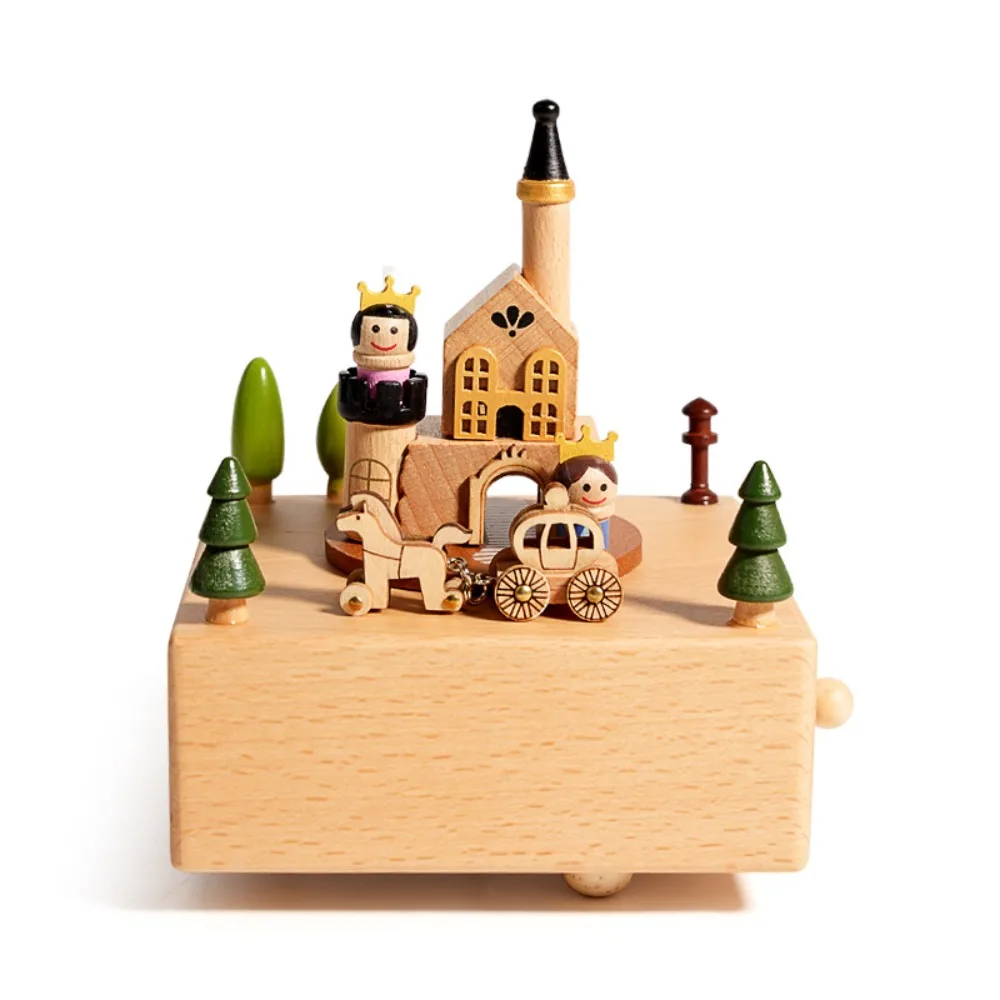 

Wooden Material Wooden Carousel Music Box Rotating Carousel Ballet Dancing Girl Rotatable Music Box Vintage Style Retro Design