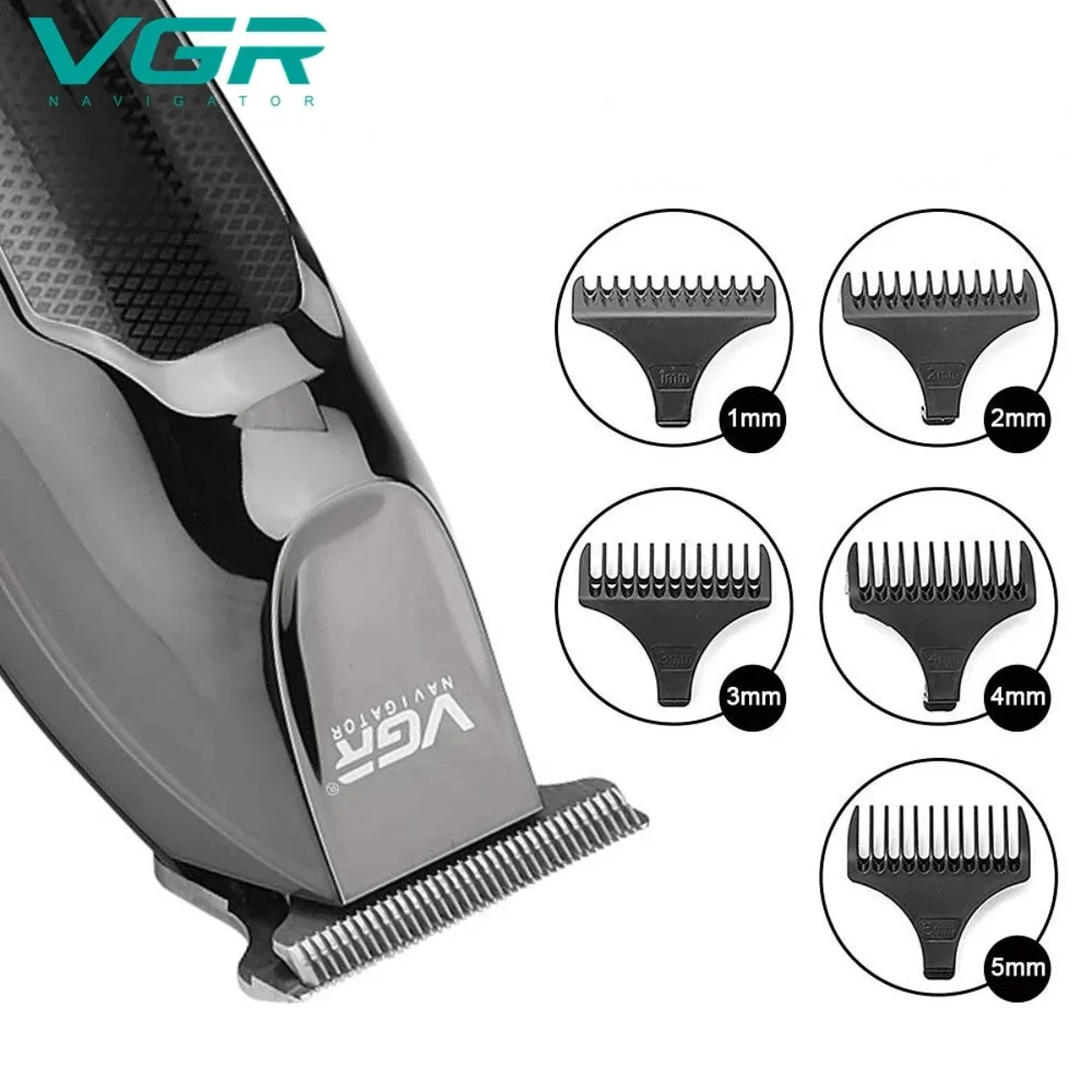 VGR Haarschneider Fachmann Haarspange LED-Anzeige Haarschneidemaschine für Männer Wiederaufladbar Mini Herren Haarschneider V-070