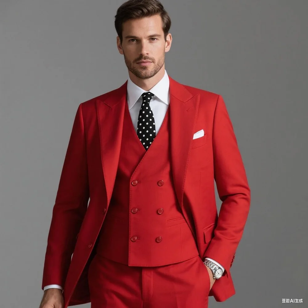 

Elegant Pink Men's Slim Fit 3 Piece Suits Wedding Groom Tuxedos Prom Formal Male Party Blazers Business Suits