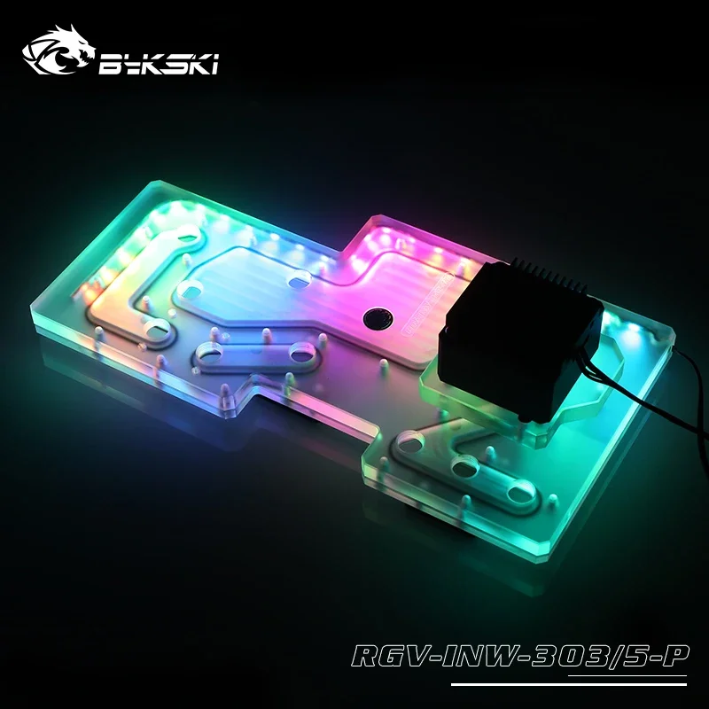 BYKSKI-Solución de canal de agua con placa acrílica, uso para chasis IN WIN 303/305 para CPU GPU Block/3PIN RGB/combo DDC