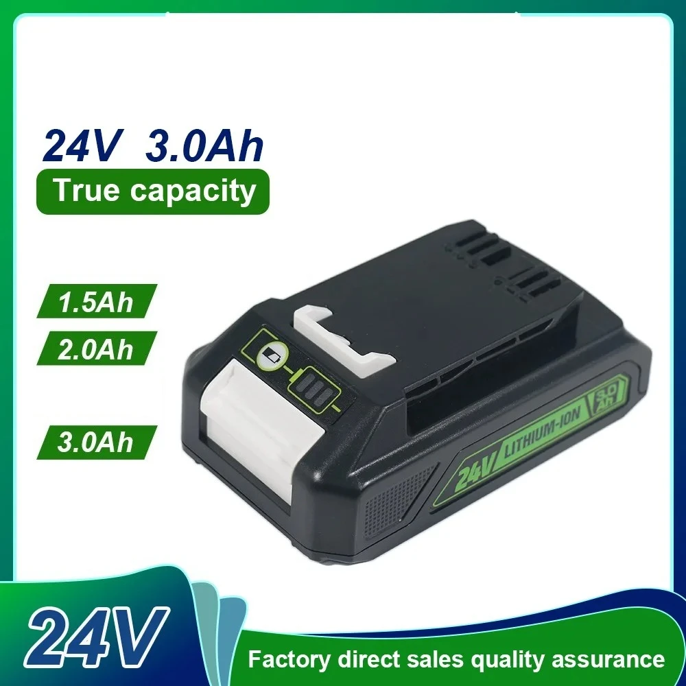 24V 1.5Ah/2.0Ah/3.0Ah Li-ion Battery | For Greenworks, Fits MO24B410/29842/29322, Universal for Lawn Mower, Trimmer & Blower