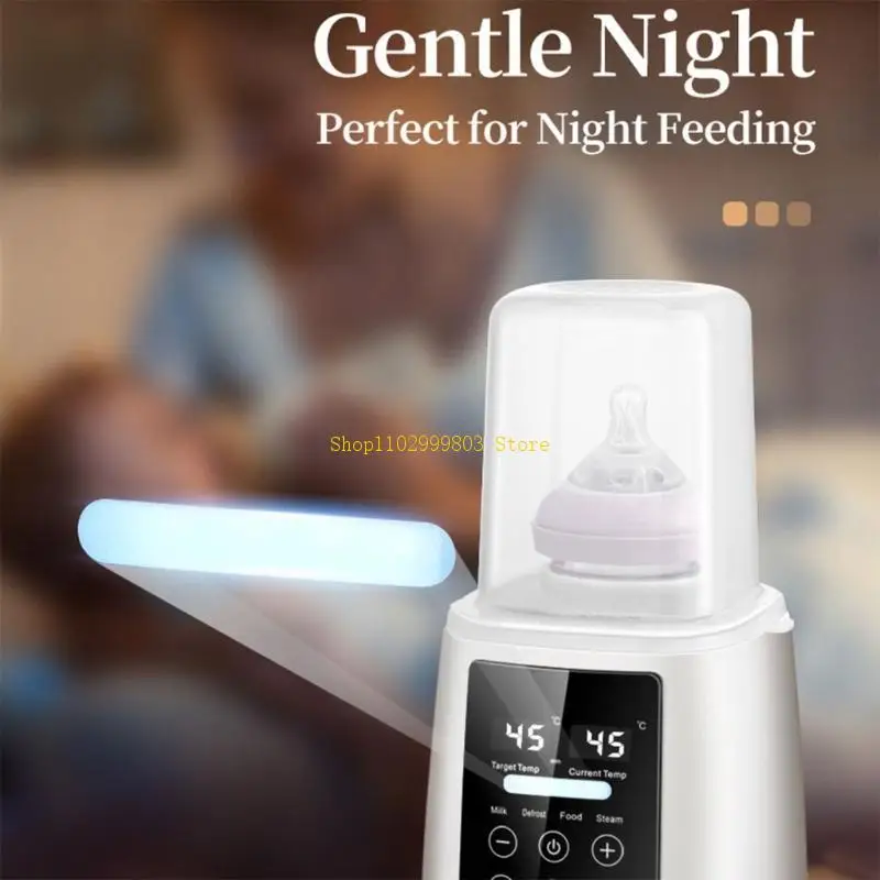 Aquecedor mamadeiras 6 1 com controles temperatura Versátil aquecedor mamadeiras ABS J0MF