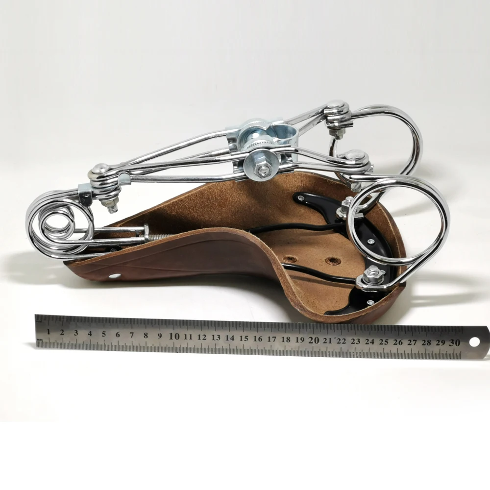 G46 Fahrradsattel Vintage 100% Rindsleder-Sattel Verstärkter Metallrahmen im Alten Stil – Detail 37